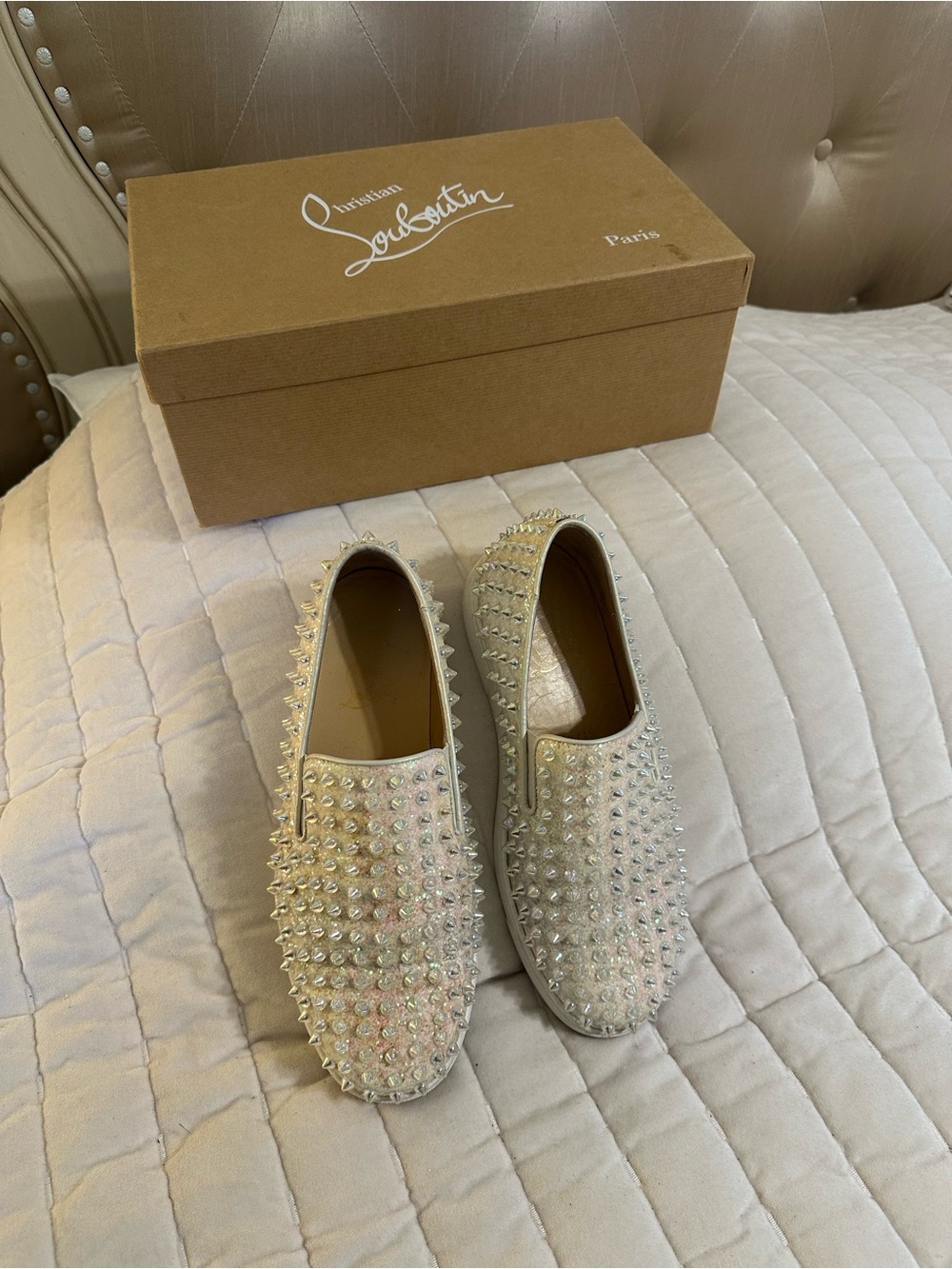 Christian Louboutin Roller Boat Flats Glitter 38 (US 8)